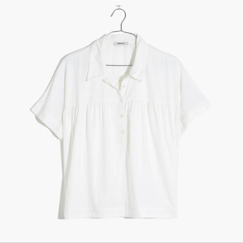 Madewell shirred yoke white blouse, NEW with tags, Size 3X